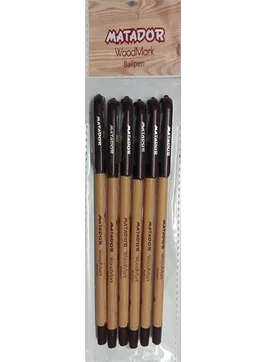 ম্যাটাডোর উডমার্ক কলম - ৬ টি (Matador Woodmark Ballpen - 6 pcs)