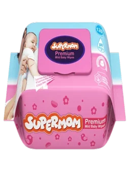 সুপারমম বেবি ওয়াইপস ১২০পিস (Supermom Baby Wipes 120 wipes)