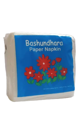 পেপার ন্যাপকিন : ১০০পিস : বসুন্ধরা : টিস্যু (Paper Napkin Tissue : Baashundhara)